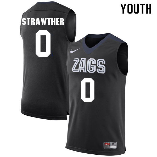 Youth #0 Julian Strawther Gonzaga Bulldogs College Basketball Jerseys Sale-Black